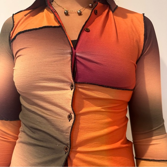 Gradient Button-Up Shirt - Picture 5 of 6